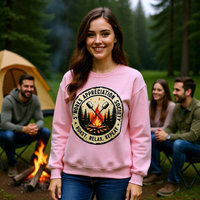 Load image into Gallery viewer, S'mores Appreciation Society Crewneck Sweatshirt, Roast, Relax, Repeat Camping Graphic
