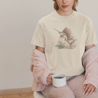 Load and play video in Gallery viewer, Sailfish Shirt, Whimsical Marlin Graphic Tee, Aesthetic Fishing Gift, Retro Ocean Life Top, Boho Deep Sea Tshirt, Comfort Colors Tee