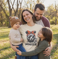 Load and play video in Gallery viewer, Mama Bear Graphic T-Shirt — Retro Bandana Bear Mom Tee