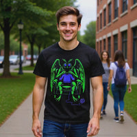 Load and play video in Gallery viewer, Mothman Knitting Sweater Shirt - Cute Cryptid Neon Tee - 90s Retro Unisex Graphic Tshirt - Weirdcore Back to School Streetwear