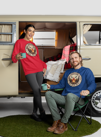 Load image into Gallery viewer, S'mores Appreciation Society Crewneck Sweatshirt, Roast, Relax, Repeat Camping Graphic
