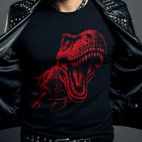 Load image into Gallery viewer, T-Rex Selfie Stick Shirt - Funny Neon Dinosaur Tee - Retro 90s Unisex Graphic T-Shirt - Edgy Back to School Streetwear Clothes