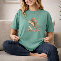 Load image into Gallery viewer, Sailfish Shirt, Whimsical Marlin Graphic Tee, Aesthetic Fishing Gift, Retro Ocean Life Top, Boho Deep Sea Tshirt, Comfort Colors Tee