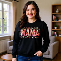 Load image into Gallery viewer, Mama Floral Crewneck Sweatshirt  Mother’s Day Cozy Pullover