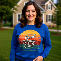 Load image into Gallery viewer, Cool Moms Club Sweatshirt – Vintage Sunset Crewneck for Moms