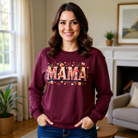 Load image into Gallery viewer, Mama Floral Crewneck Sweatshirt  Mother’s Day Cozy Pullover