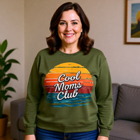 Load image into Gallery viewer, Cool Moms Club Sweatshirt – Vintage Sunset Crewneck for Moms
