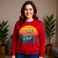 Load image into Gallery viewer, Cool Moms Club Sweatshirt – Vintage Sunset Crewneck for Moms