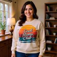 Load image into Gallery viewer, Cool Moms Club Sweatshirt – Vintage Sunset Crewneck for Moms