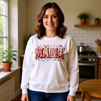 Load image into Gallery viewer, Mama Floral Crewneck Sweatshirt  Mother’s Day Cozy Pullover