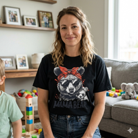 Load image into Gallery viewer, Mama Bear Graphic T-Shirt — Retro Bandana Bear Mom Tee