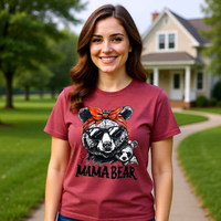 Load image into Gallery viewer, Mama Bear Graphic T-Shirt — Retro Bandana Bear Mom Tee