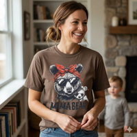 Load image into Gallery viewer, Mama Bear Graphic T-Shirt — Retro Bandana Bear Mom Tee