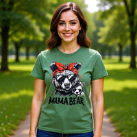 Load image into Gallery viewer, Mama Bear Graphic T-Shirt — Retro Bandana Bear Mom Tee